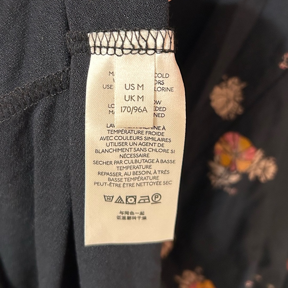 Free People Winter Sun Floral Tunic Dress Black Oversized  - Size M - Picture 13 of 15